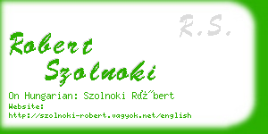 robert szolnoki business card